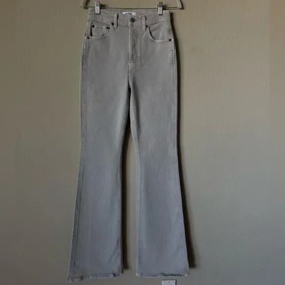 Re/Done Wide Gray Jeans Flare Size 25 - Picture 4 of 10